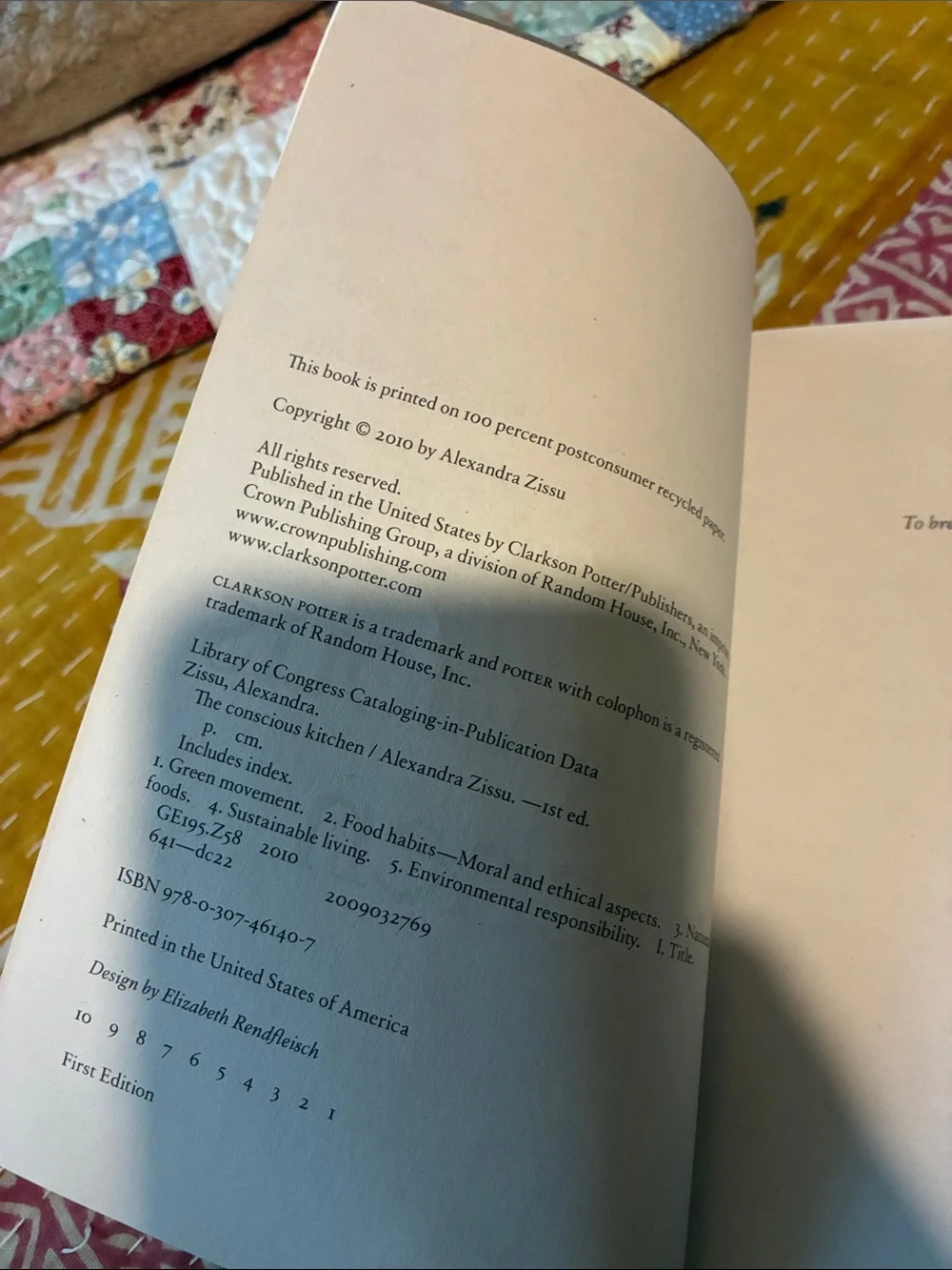 3/$10 The Conscious Kitchen by Alexandra Zissu - White/Green Cover